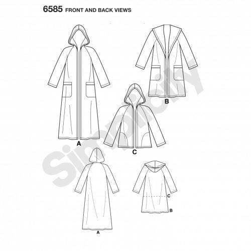 New Look Sewing Pattern 6585, Coats, Jackets for Women, A (XS-S-M-L-XL) - Intermediate