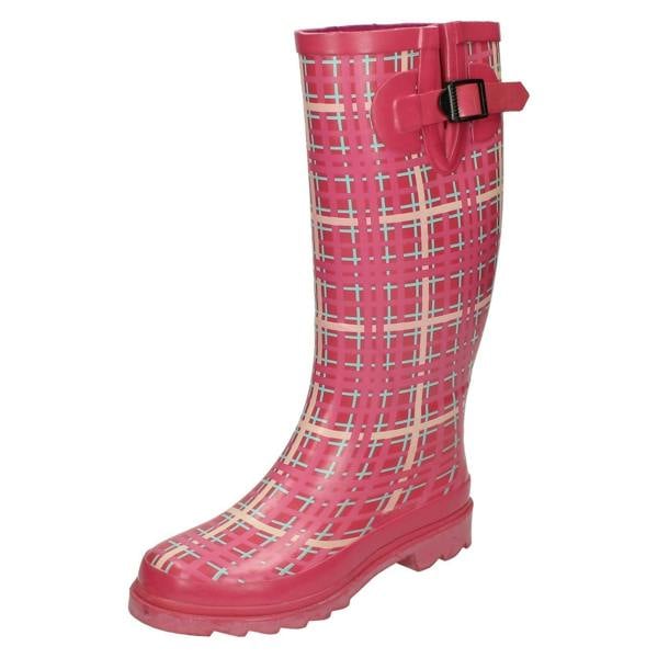 Spot On Ladies Spot On Tartan Print Wellington Boots