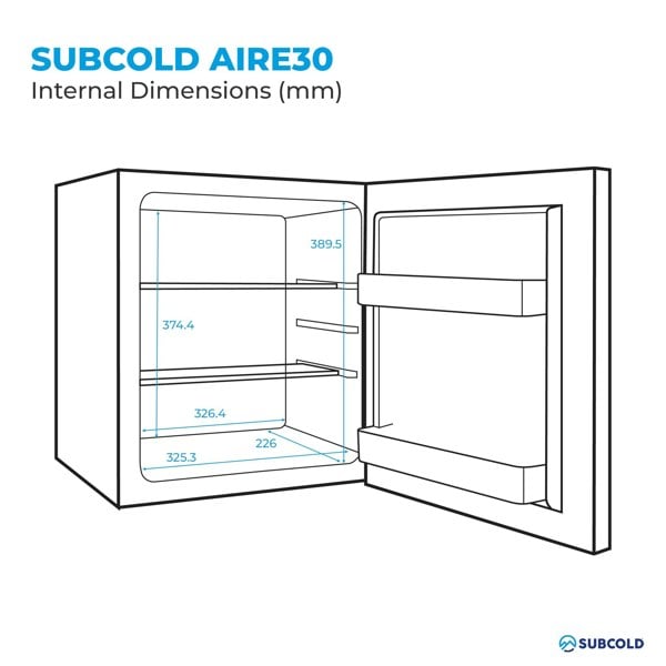 Subcold Aire30 LED Mini Fridge - White