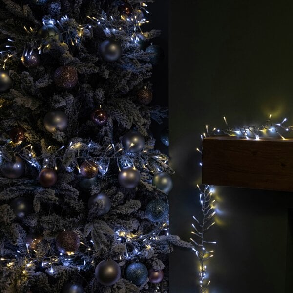 Samuel Alexander 12.4m 960 LED ClusterBrights Christmas Lights with Timer in Warm & Cool White Clear Cable