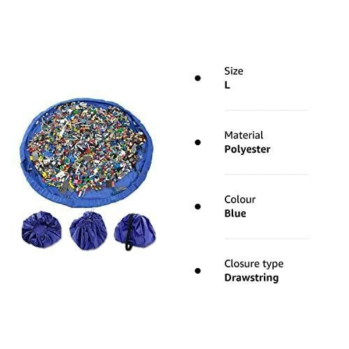HYGRAD BUILT TO SURVIVE 150cm Large Storage Bag Kids Nursery Play Mat Storage Bag For Toys & Lego Portable & Foldable Play Mat (Blue or Pink)