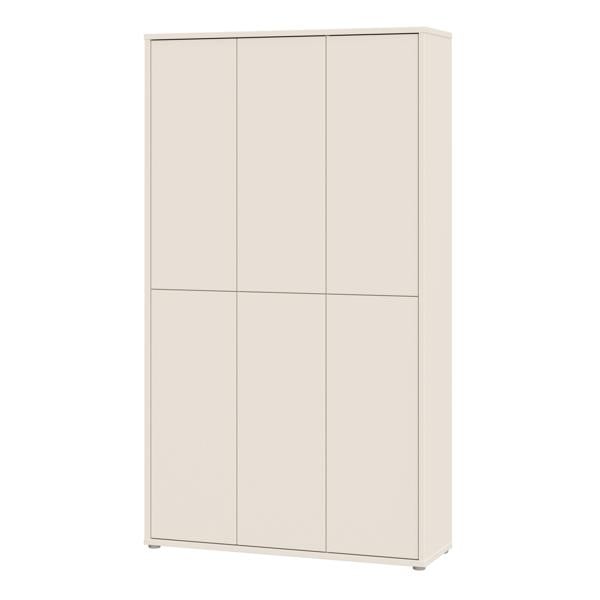 Furniture To Go Alice Springs Tall Shoe Cabinet with 6 Doors Push-to-Open in Sand
