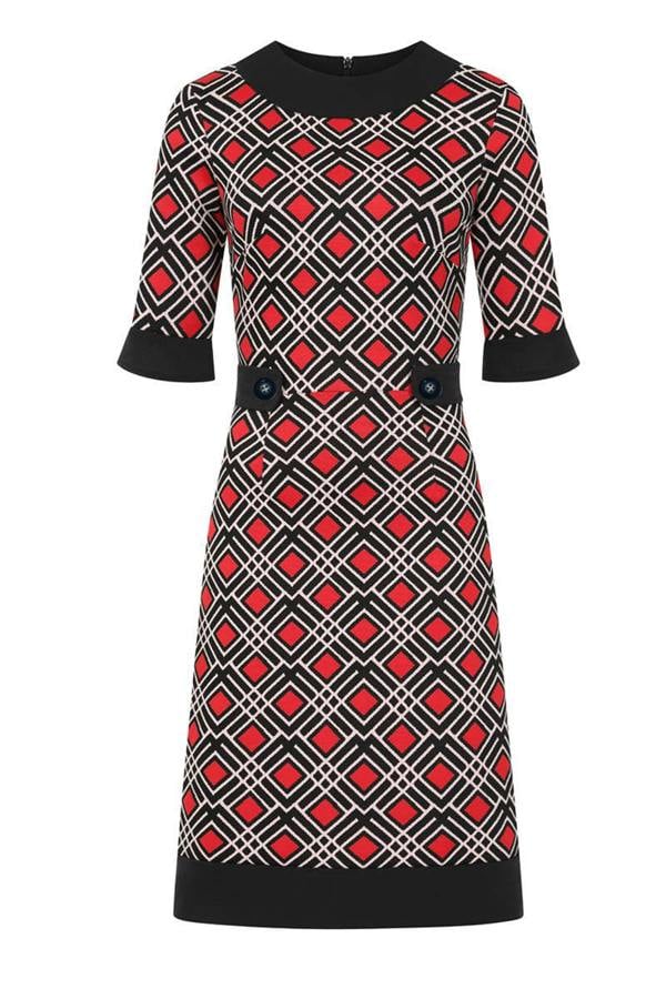 HotSquash Vintage Feel Ponte Dress with Cuffs