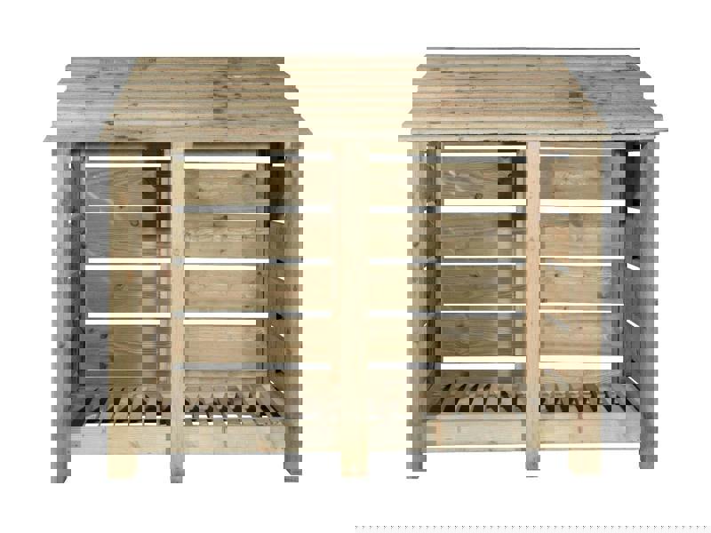 Arbor Garden Solutions Slatted Wooden Log Store W-146cm, H-126cm Or 180cm, D-88cm