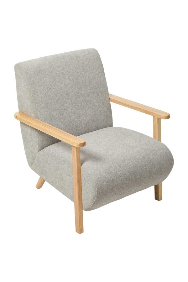 Living and Home Grey Chenille Upholstered Armchair