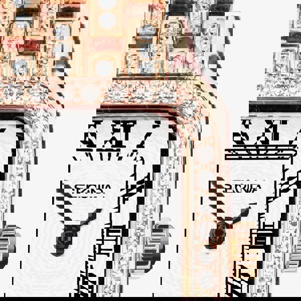 Sekonda Monica Rose Gold Plated Crystal Set Watch 40662