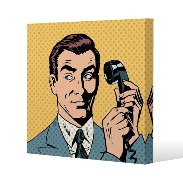 Benjamin Tate Design phone style pop art retro Slim Style Canvas Print  90x90cm , 15mm Slim Real wood.