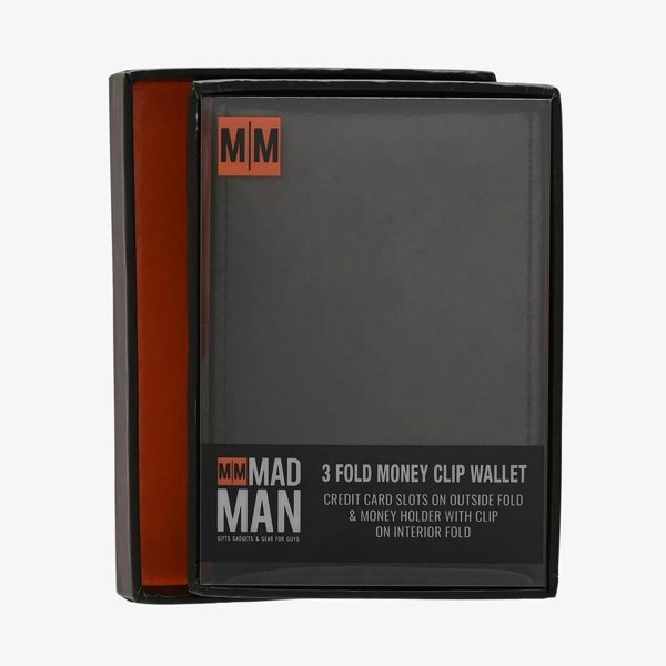 T. H. Baker Mad Man Black 3 Fold Money Clip Wallet HM2369