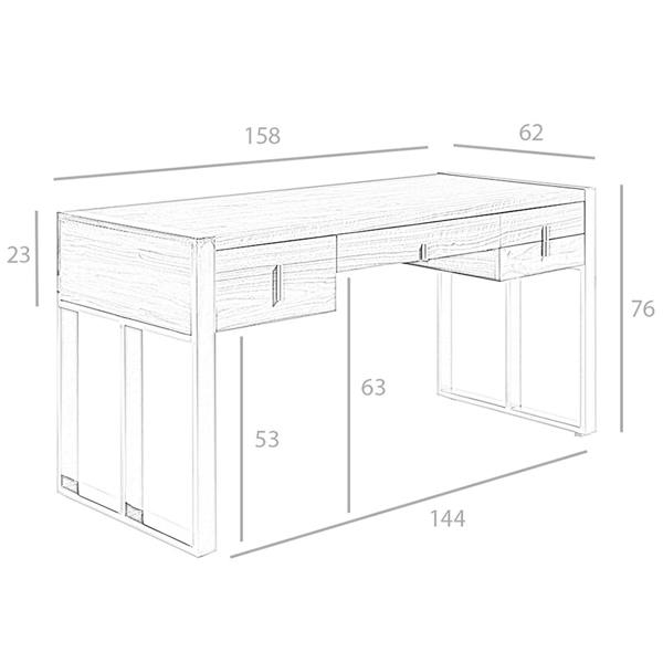 Angel Cerdá Walnut and chrome-plated steel desk 3135