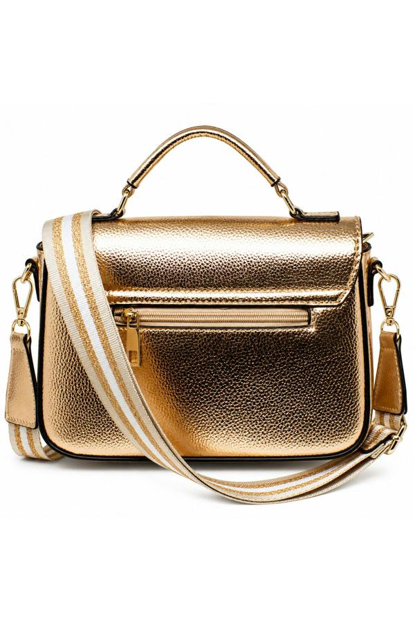 Kitise Metallic Crossbody Bag with Adjustable Wide Strap Turn Lock
