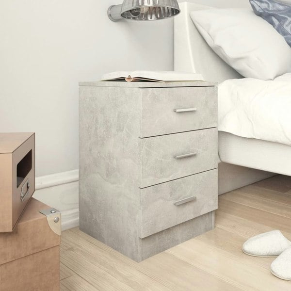 Berkfield Bedside Cabinets 2 pcs Concrete Grey 38x35x56 cm Engineered Wood