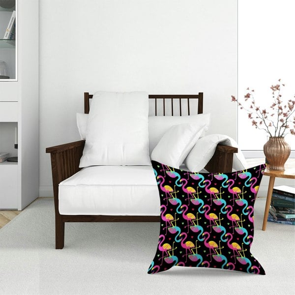 Warren Reed Vivid Flamingo Pattern Floor Cushion