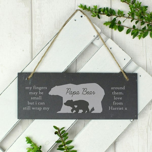 Personalised Memento Company Personalised Bear Slate Door Plaque
