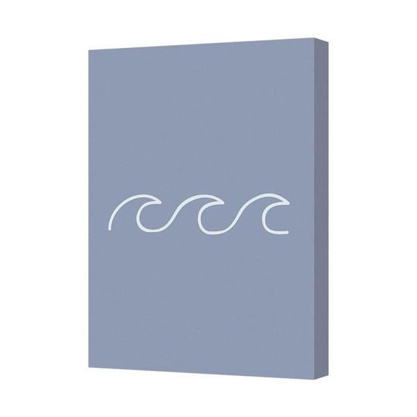 Benjamin Tate Design Blue Abstract Canvas Wall Art Wave Design Coastal 8656