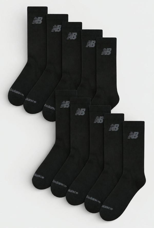 New Balance 10-Pack Cushioned Crew Socks