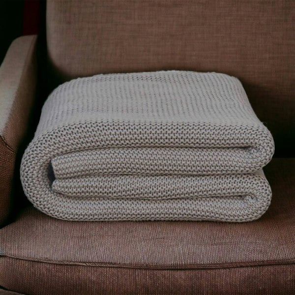 Artisan Furniture Double Grey Knitted Throw