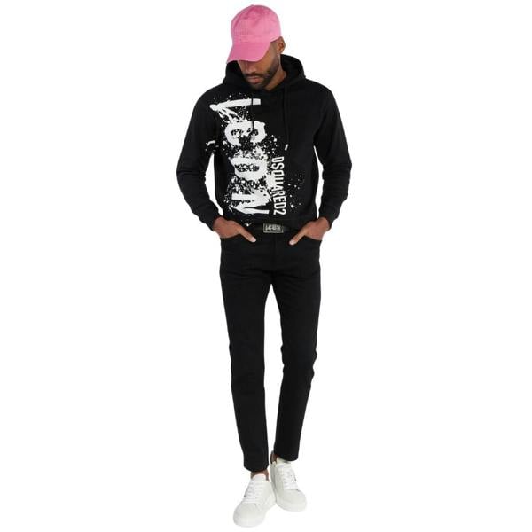 DSQUARED2 Cool Fit Icon Splash Logo Black Hoodie XS