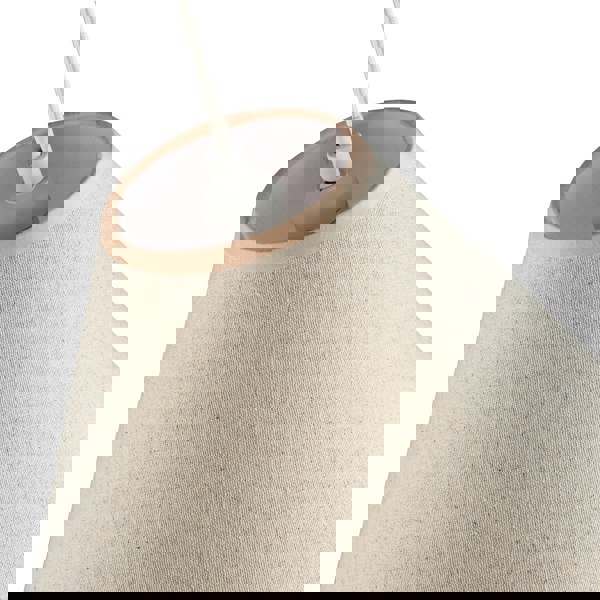 Scallop Edge Natural Textured Linen Coolie Lamp Shade with Pink Trims Image 5