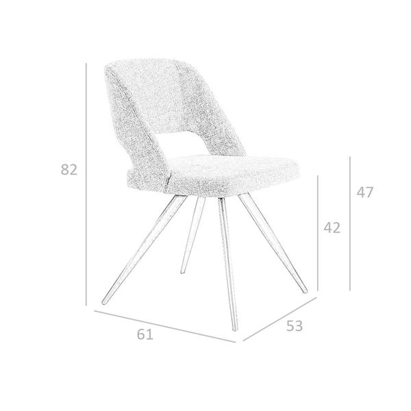Angel Cerdá Grey Fabric Swivel Chair 4010