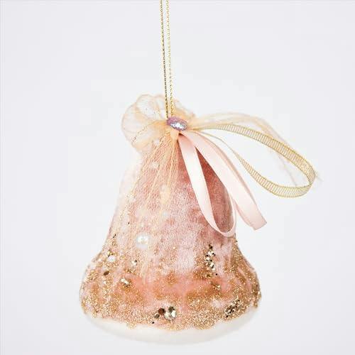 10cm Pink Bell Hanging Christmas Decoration for Tree, Wreath or Garland image 7