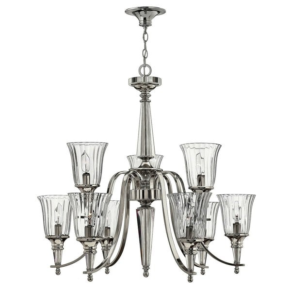 9 Bulb Chandelier Hanging Pendant LIght Sterling LED E14 60W Bulb Loops