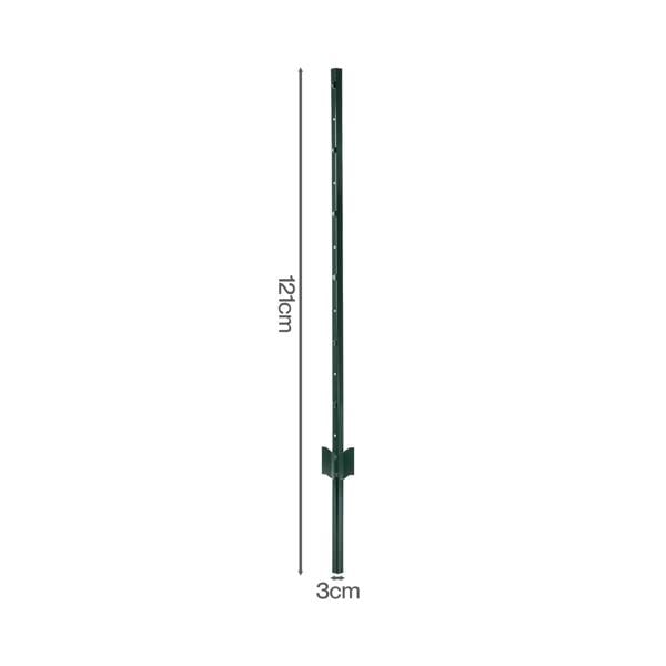 Mountview Metal Fence Posts 4Ft 10Pc Set U Shape Powder Coated for Garden Boundary Green