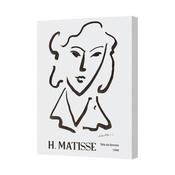 Benjamin Tate Design Matisse Tete De Femme Canvas Print Wall Art 1946 Line Drawing
