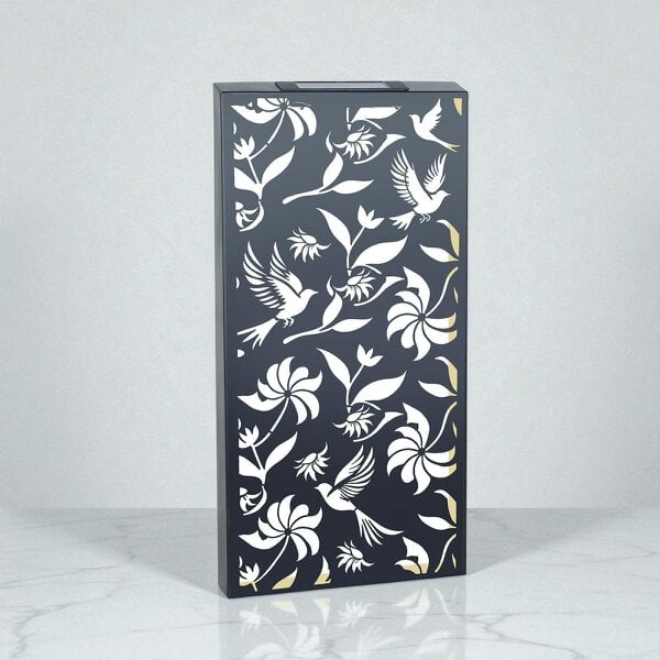 EDH Door Hardware Large Solar Wall Panel with Birds Outdoor Metal Wall Art with Warm LED Light Weatherproof Garden & Patio Décor