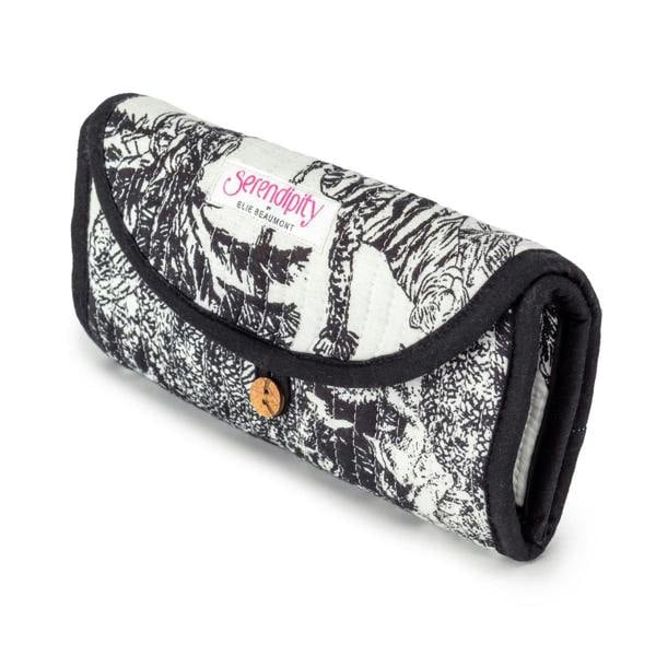 Elie Beaumont Serendipity Cotton Cosmetic/Jewellery Roll - Black / White Crane
