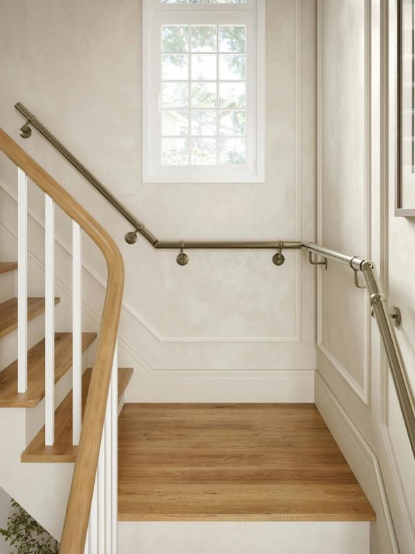 Handrails Direct Loxley Antique Brass Quarter Landing Handrail