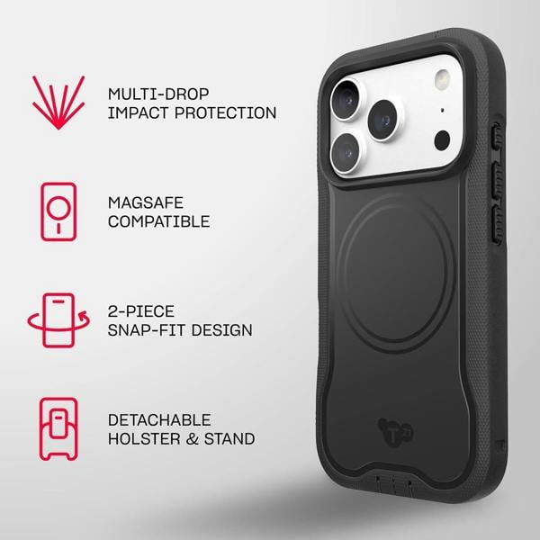 Tech21 Evo Guard Case with MagSafe & Holster for iPhone 17/18 Pro 6.3" Black - T21-11612
