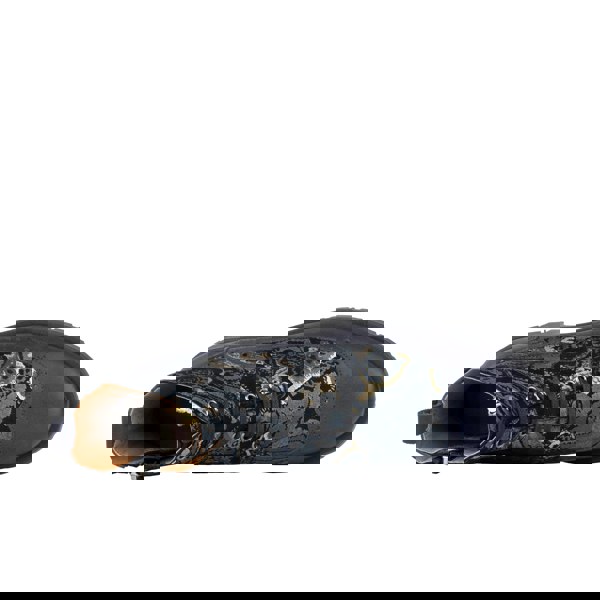 Embassy London Hatter Platform - Matt Blue & Grey & Gold - Women's Leather ankle Lace-up Boot with chunky cleated sole