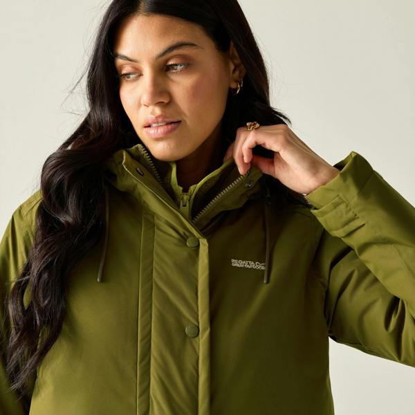 Regatta Womens/Ladies Orla Kiely Insulated Longline Waterproof Jacket - Fur Green/Olive - 