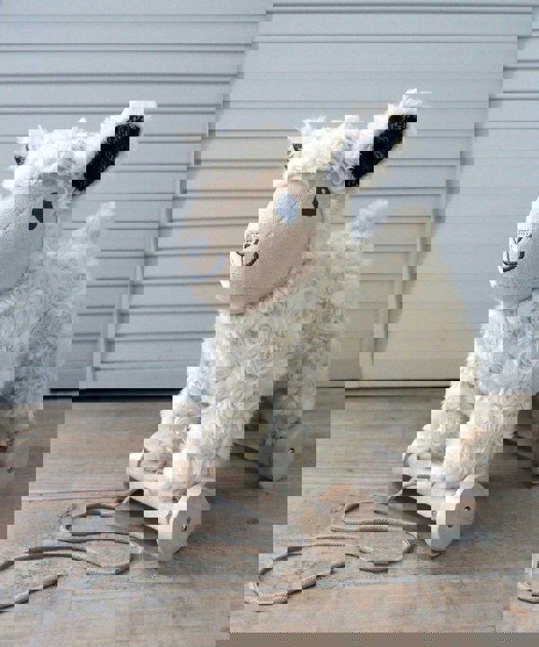 Lambert sheep pull along toy on wheels 