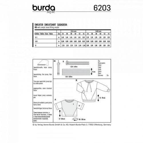 Burda Sewing Pattern 6203 Tops For Women, Sizes 8-18 - Easy