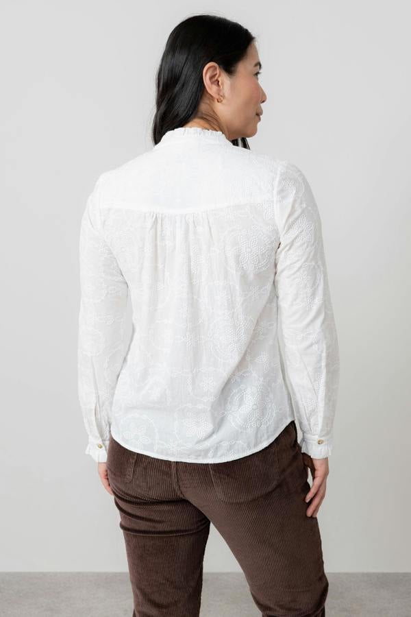 Lily & Me Rachel Embroidered Cotton Blouse White