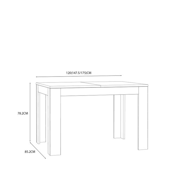 Wyld Haus Faro Extendable Industrial Style Dining Table Mauvella Oak Legs