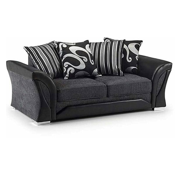 Lisbon Mixed Black and Grey Fabric Sofa Suite