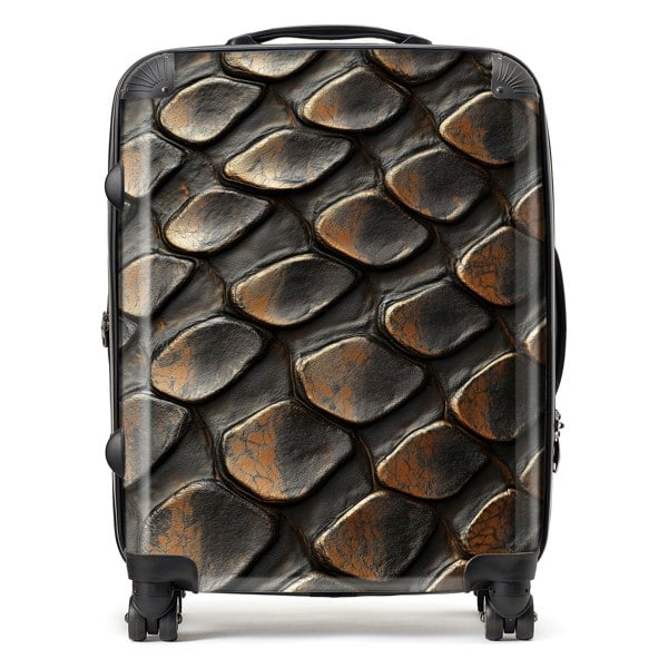 Warren Reed Snakeskin Pattern Print Suitcase