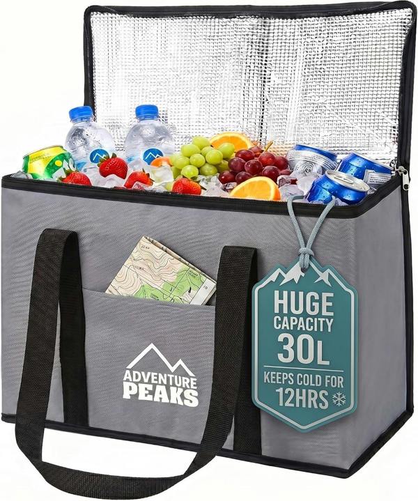 ADVENTURE PEAKS Cooler Bag Insulated Lunch Bag Leak Resistant Cool Box With Handle Shoulder Straps & Pocket Thermal Cool Bags For Food and Drink