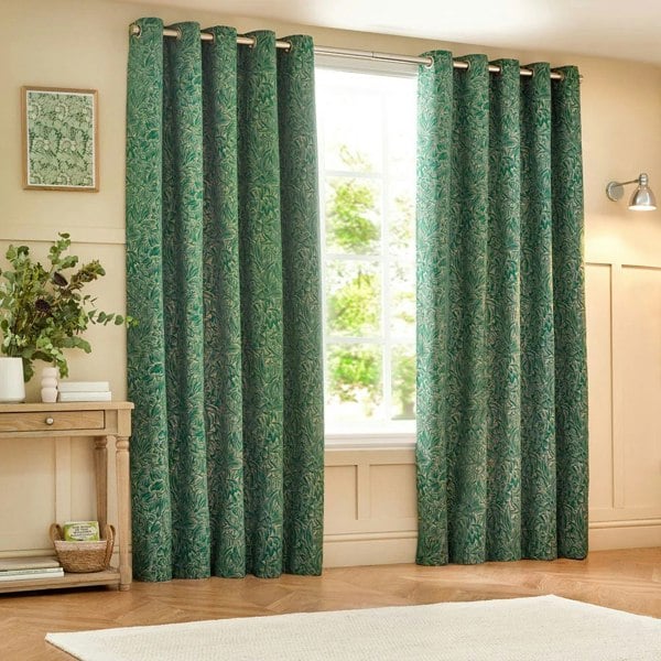 Wylder Nature Grantley Jacquard Eyelet Curtains - Emerald