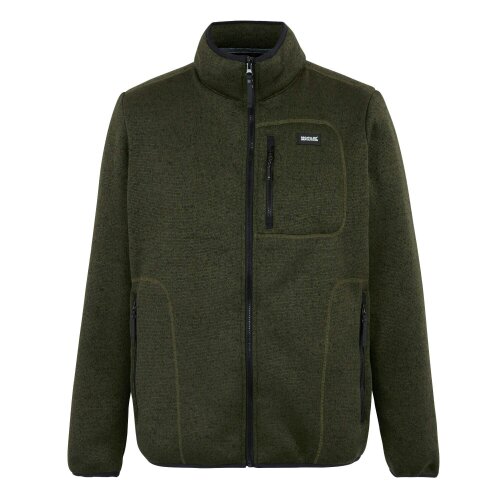 Regatta Mens Barlee Marl Full Zip Fleece Jacket - Dark Khaki - 5XL - Dark Khaki - 100% Polyester