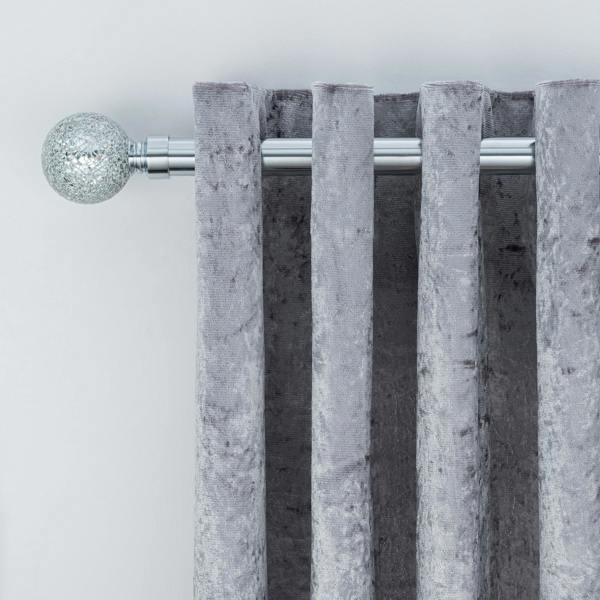 A.Unique Home Crackle Ball Extendable Curtain Pole (25/28mm) (Nickel,180cm-340cm)