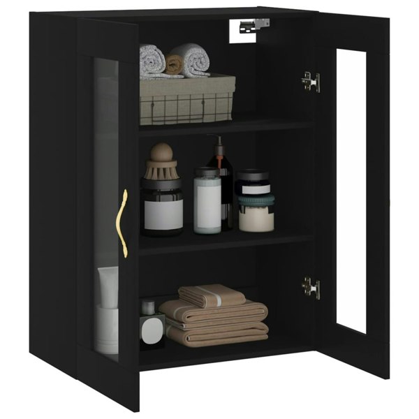 Berkfield Wall Mounted Cabinet Black 69.5x34x90 cm