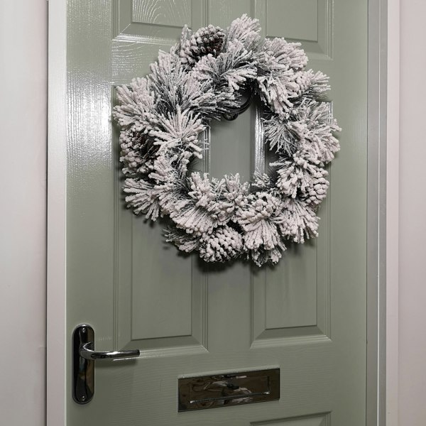 Samuel Alexander 50cm Premier Christmas Snow Flocked Door Wreath