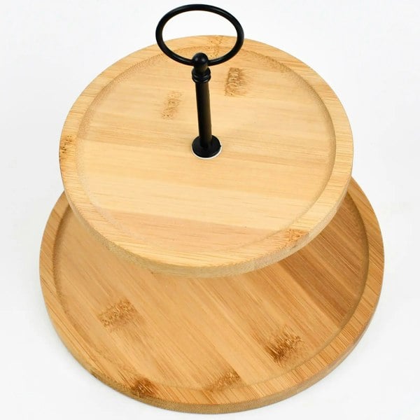 Maison des Cadeaux Bamboo 2-Tier Cake Stand