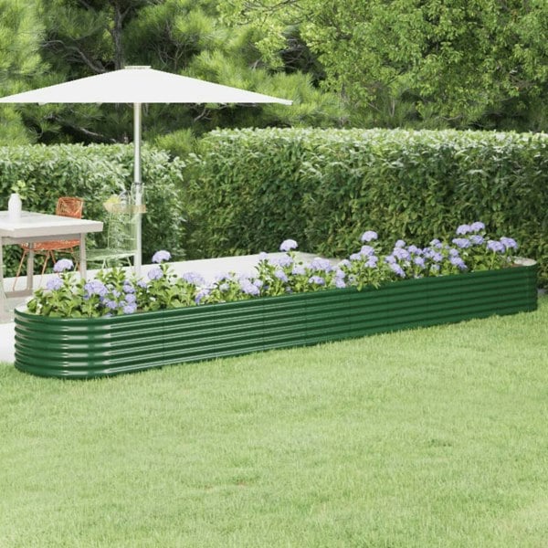 Berkfield Garden Raised Bed Powder-coated Steel 440x80x36 cm Green