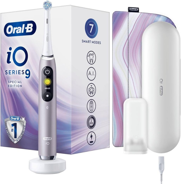 Oral-B iO9 Rose Quartz IMMERSE Electric Toothbrush - Pink