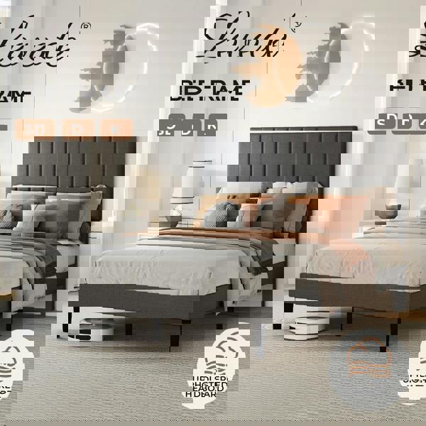 Levede Bed Frame Small Double King  Linen Fabric Upholstered Soft Foam Headboard