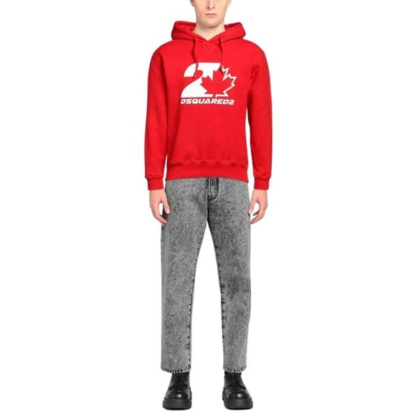 Dsquared2 Cool Fit Maple Leaf Red Hoodie
